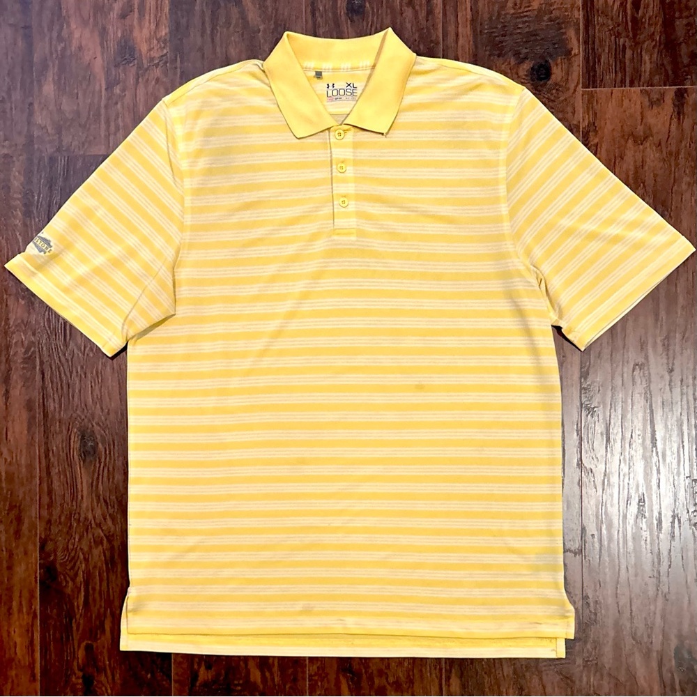 Under Armour Redstone Striped Polo Shirt Yellow Men’s Size XL
